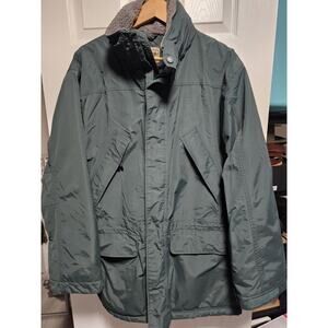 LL Bean Men's Jacket Green- Full Zip Fleece Lined Size Large